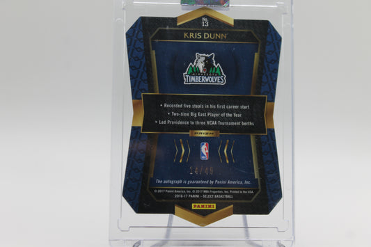 2016/17 KRIS DUNN DIE-CUT GOLD SCOPE AUTOGRAPH /49