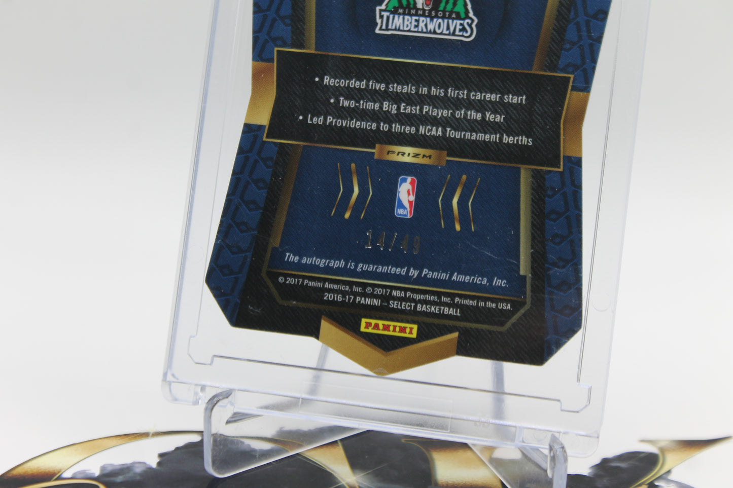 2016/17 KRIS DUNN DIE-CUT GOLD SCOPE AUTOGRAPH /49